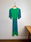 GUSTO Mixed Print Dress in Green/Blue (Size S/M)