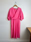 COS Puff Sleeve Midi Dress in Hot Pink (Size M/L)