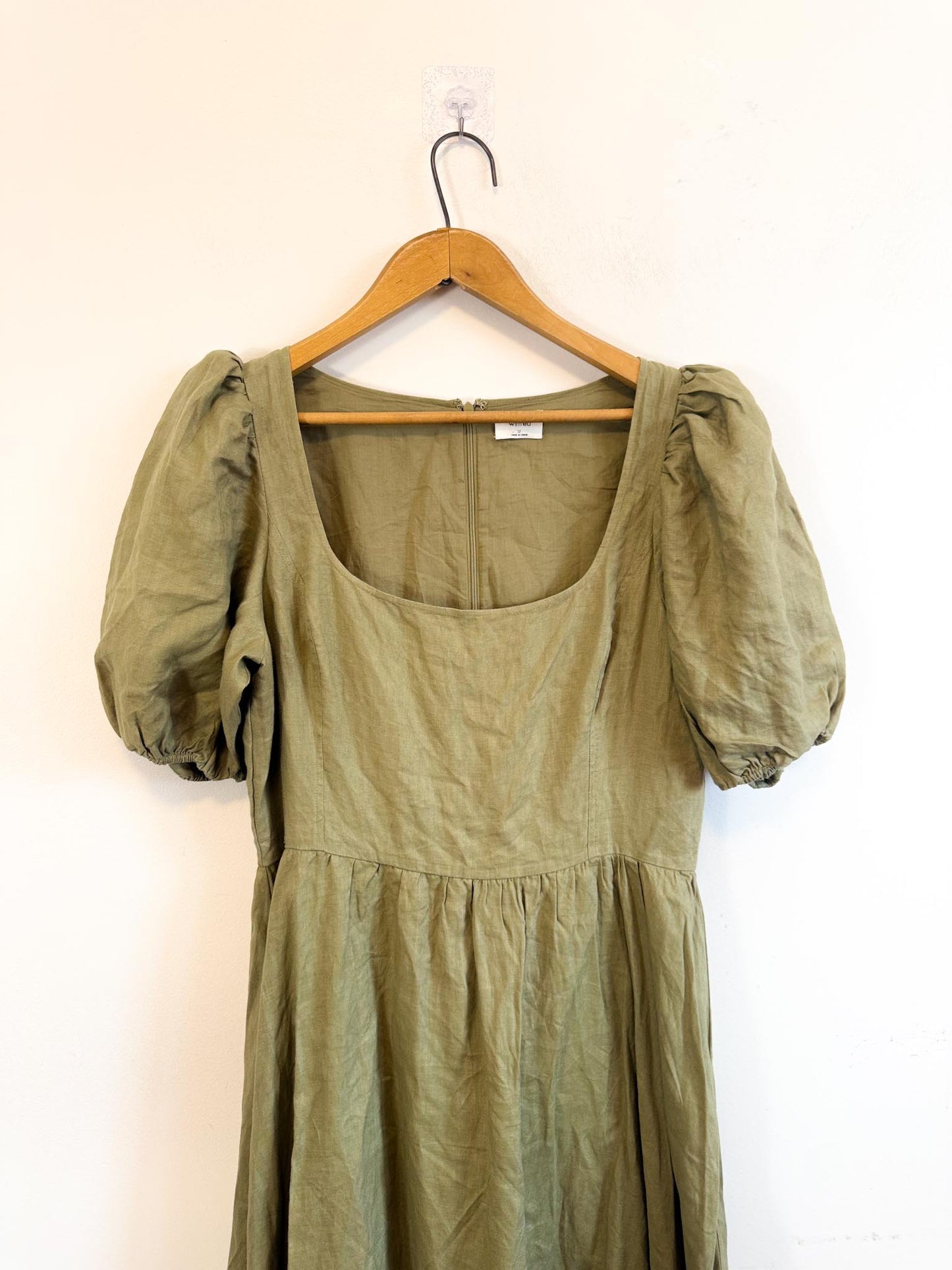 Wilfred "Ascot Linen Dress in Sage Green" (Size 12)