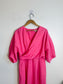COS Puff Sleeve Midi Dress in Hot Pink (Size M/L)
