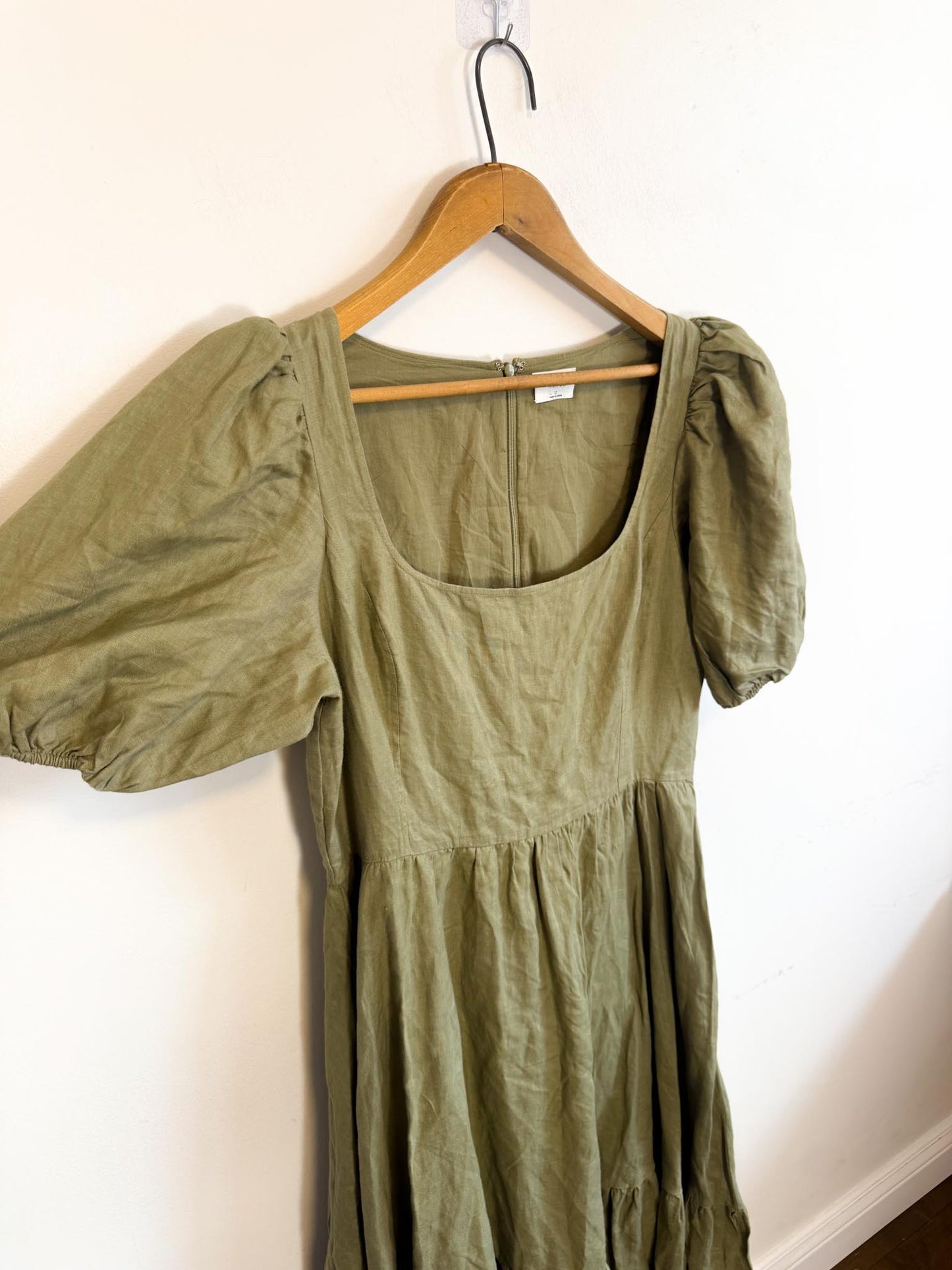 Wilfred "Ascot Linen Dress in Sage Green" (Size 12)