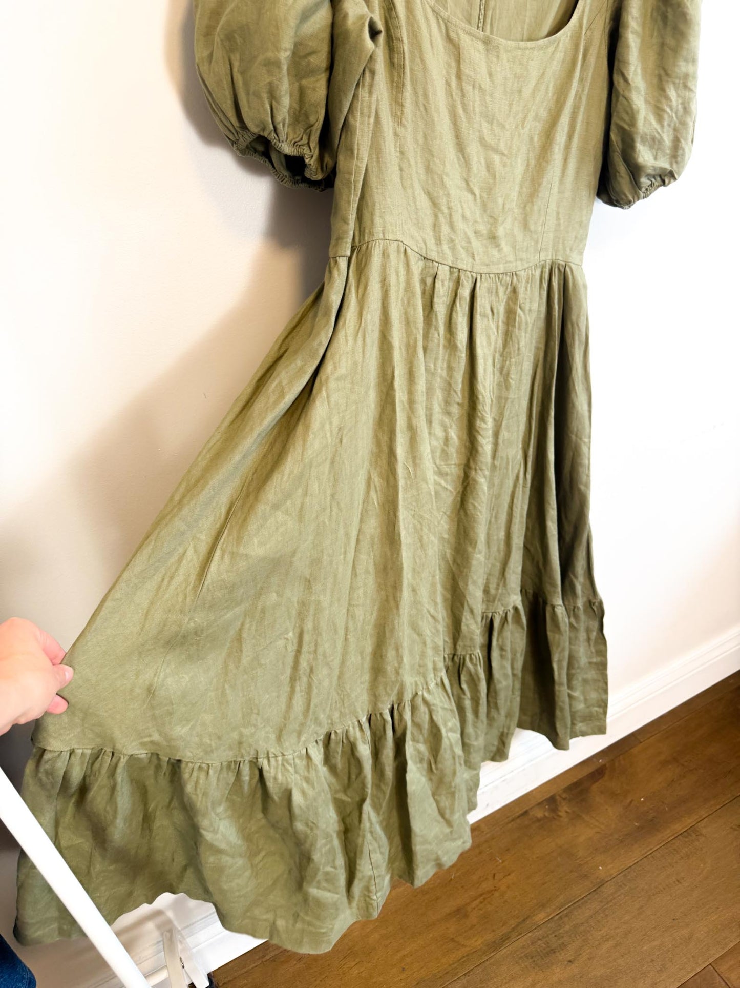 Wilfred "Ascot Linen Dress in Sage Green" (Size 12)