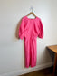 COS Puff Sleeve Midi Dress in Hot Pink (Size M/L)