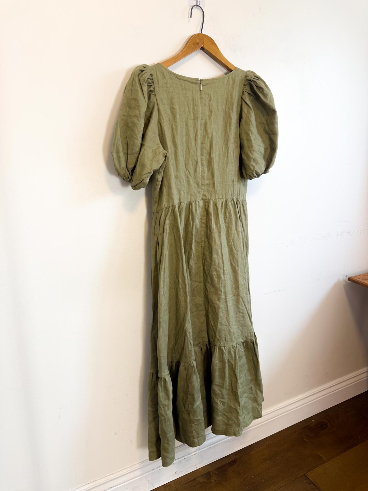 Wilfred "Ascot Linen Dress in Sage Green" (Size 12)