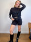 360 Sweater "Essie Sweater in Black with Arm Stripe" (Size XS-M
