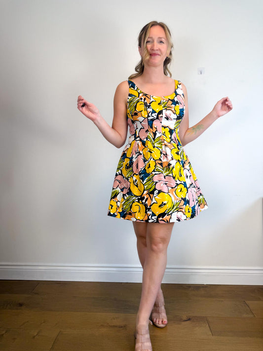 Nine West Floral Mini Dress (Size L)