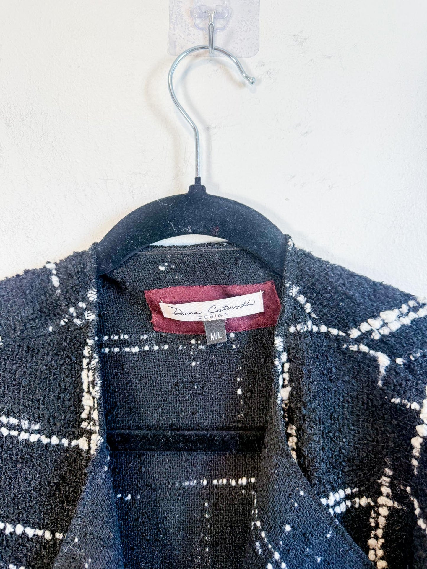 Diana Coatsworth Designs Tweed Jacket in Black/White (Size M/L)