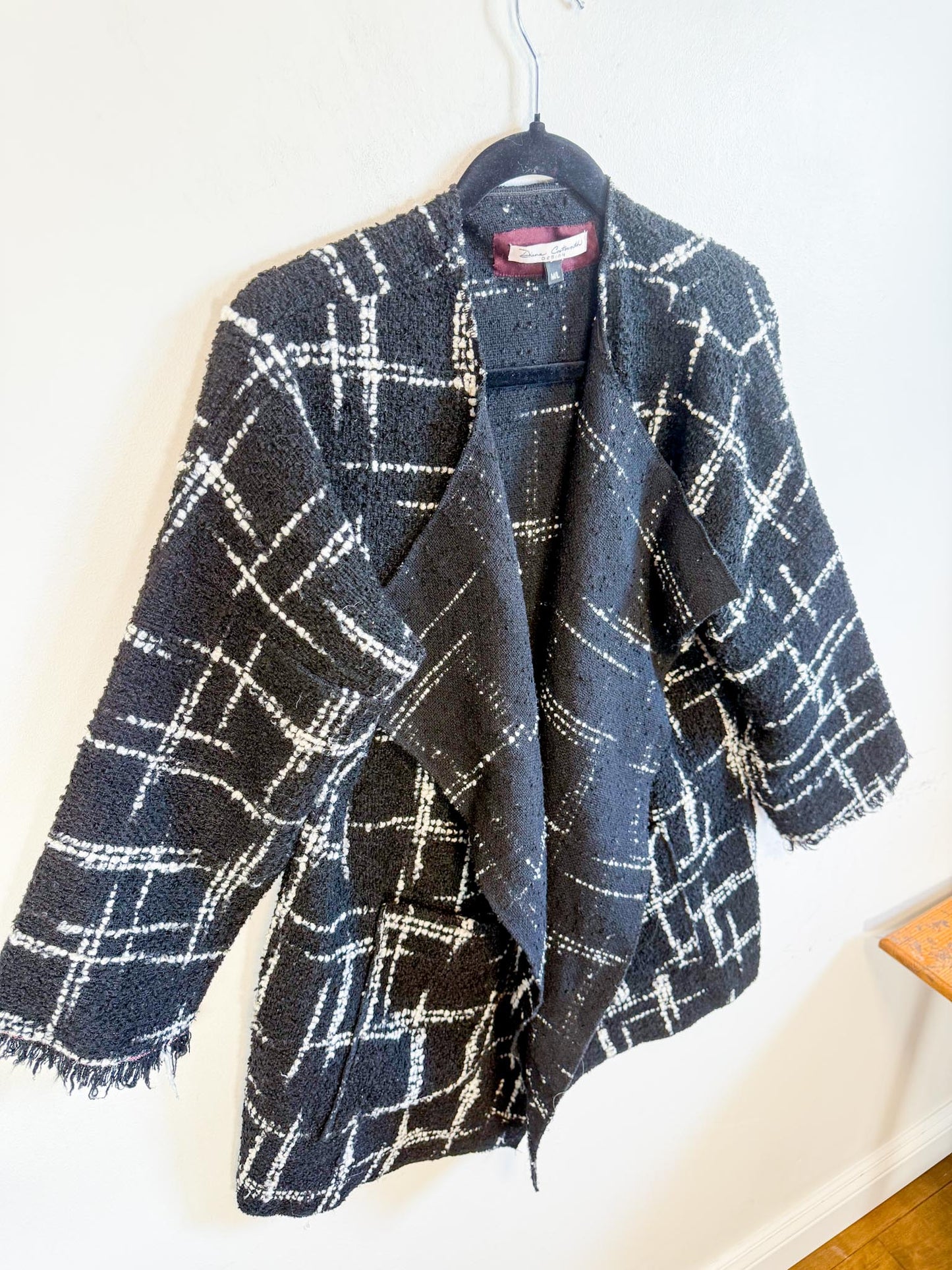 Diana Coatsworth Designs Tweed Jacket in Black/White (Size M/L)