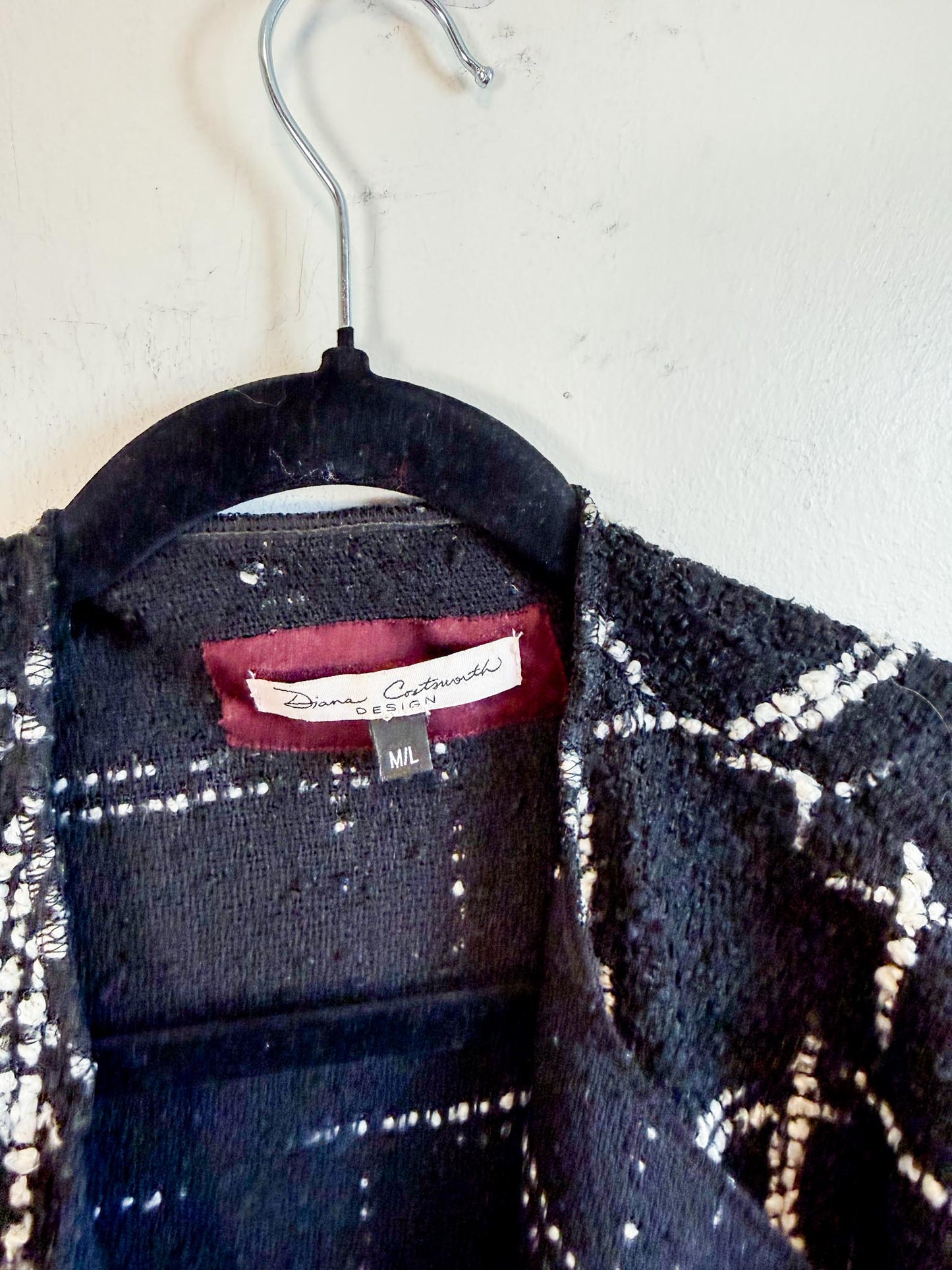 Diana Coatsworth Designs Tweed Jacket in Black/White (Size M/L)