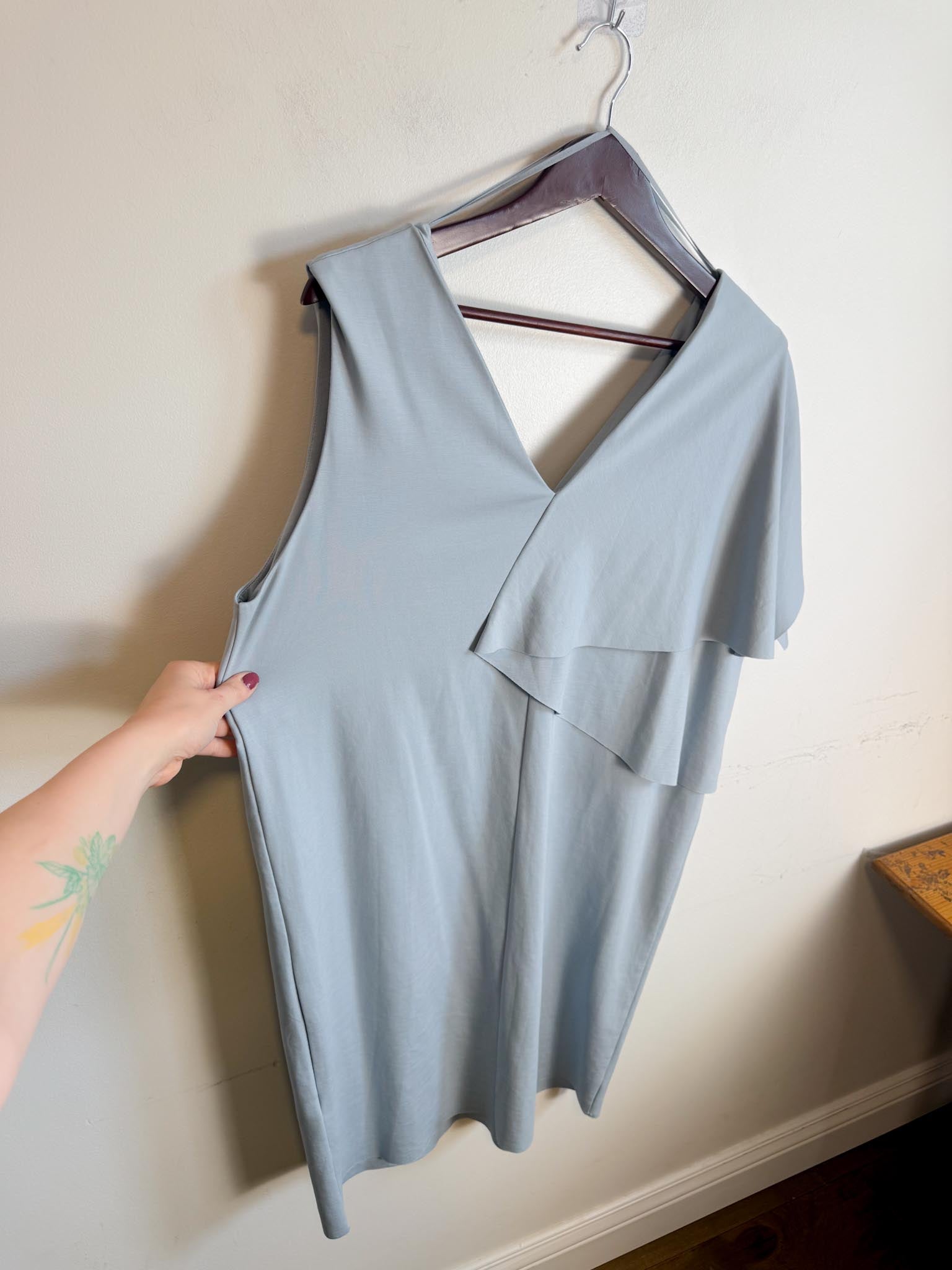 cos asymmetric draped mini dress COS Asymmetric Draped Mini Dress in Blue NWT (Size L) – Middle Child  Vintage Shop