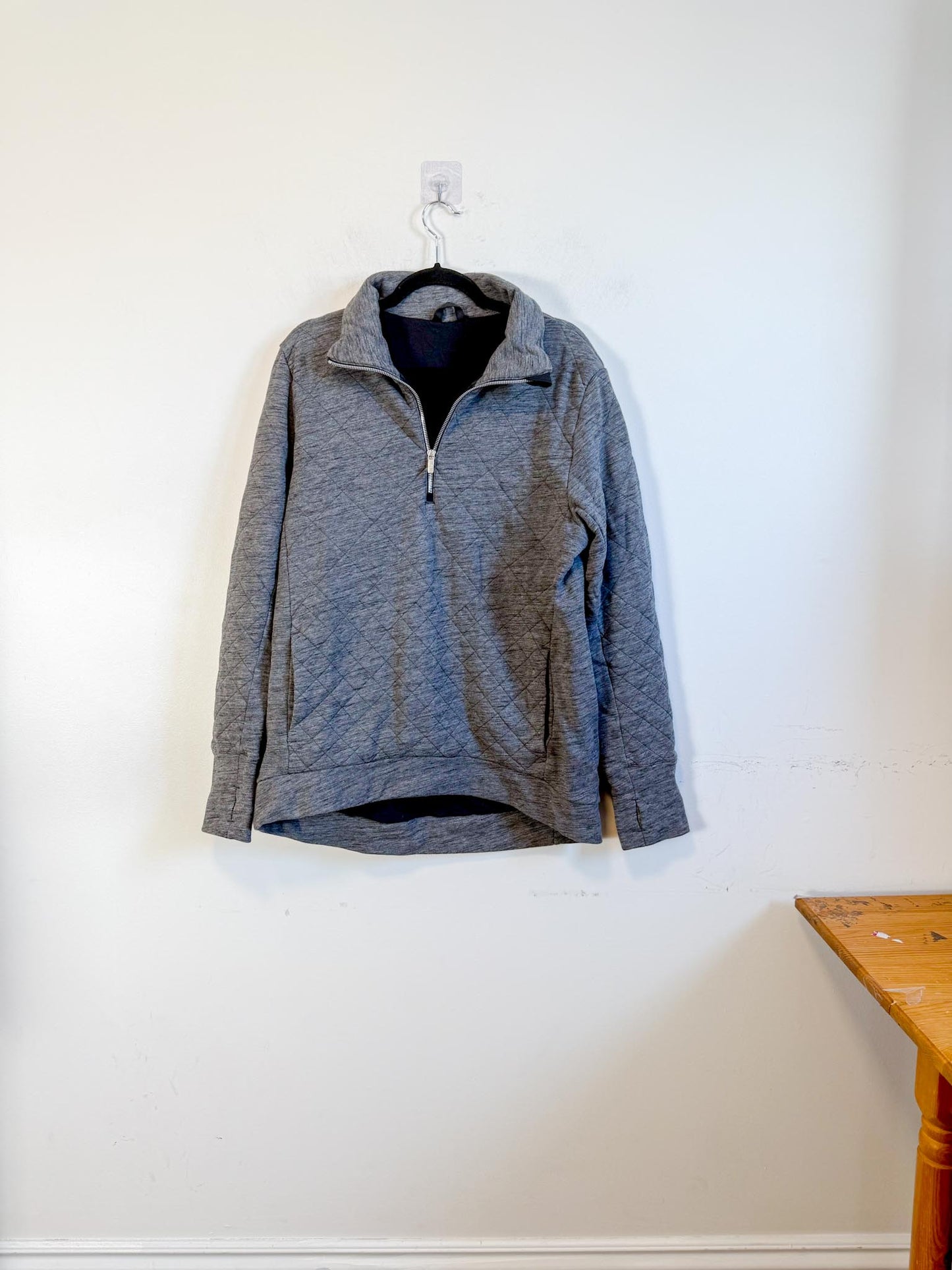 Lululemon "Forever Warm 1/4 Zip Pullover Sweater in Charcoal Grey" Size M/L)