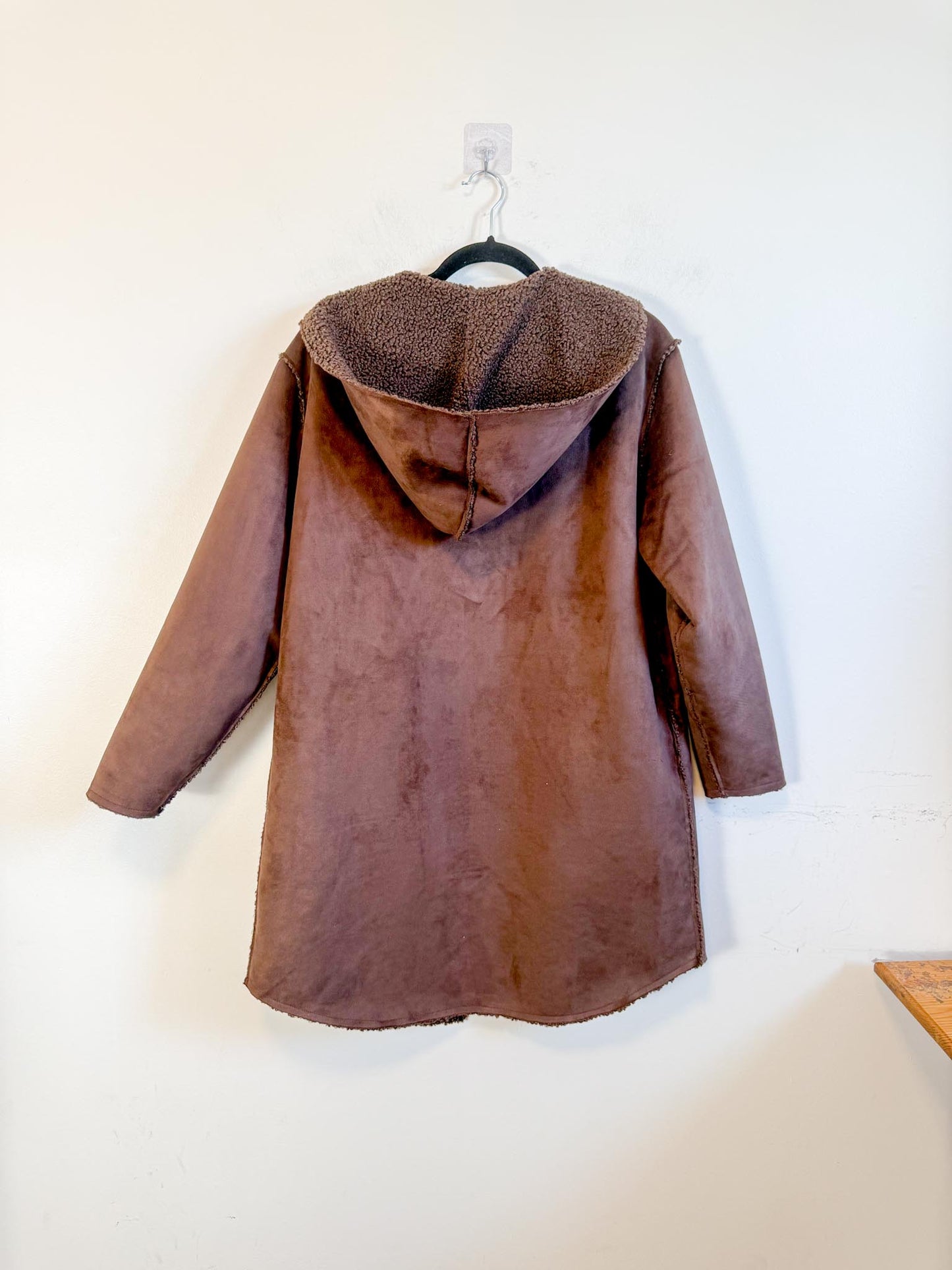 Fransa Reversible Faux Fur Jacket in Brown (Size M/L)