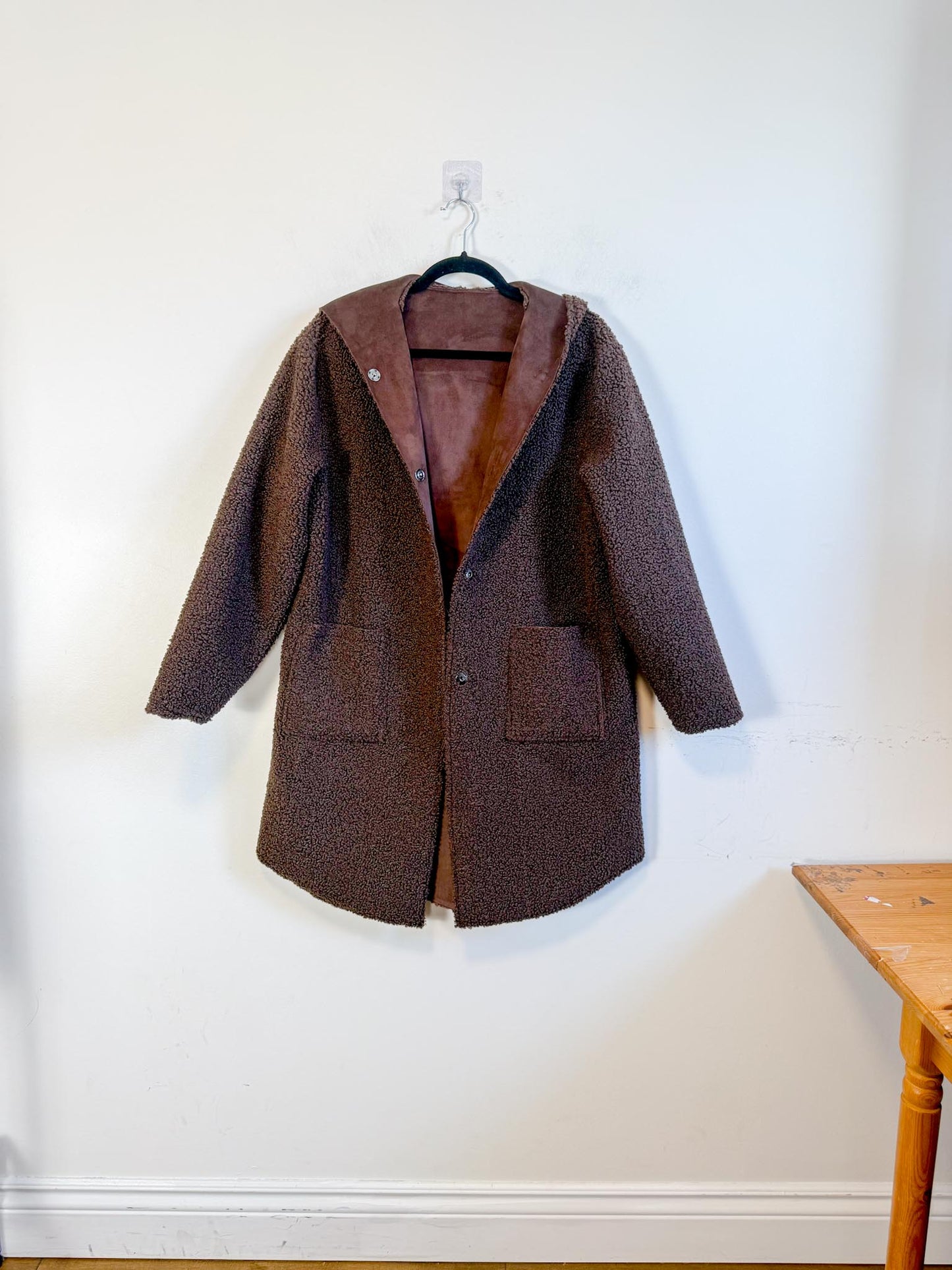 Fransa Reversible Faux Fur Jacket in Brown (Size M/L)