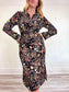 H.O.G Long Sleeve Floral Dress in Black (Size M)