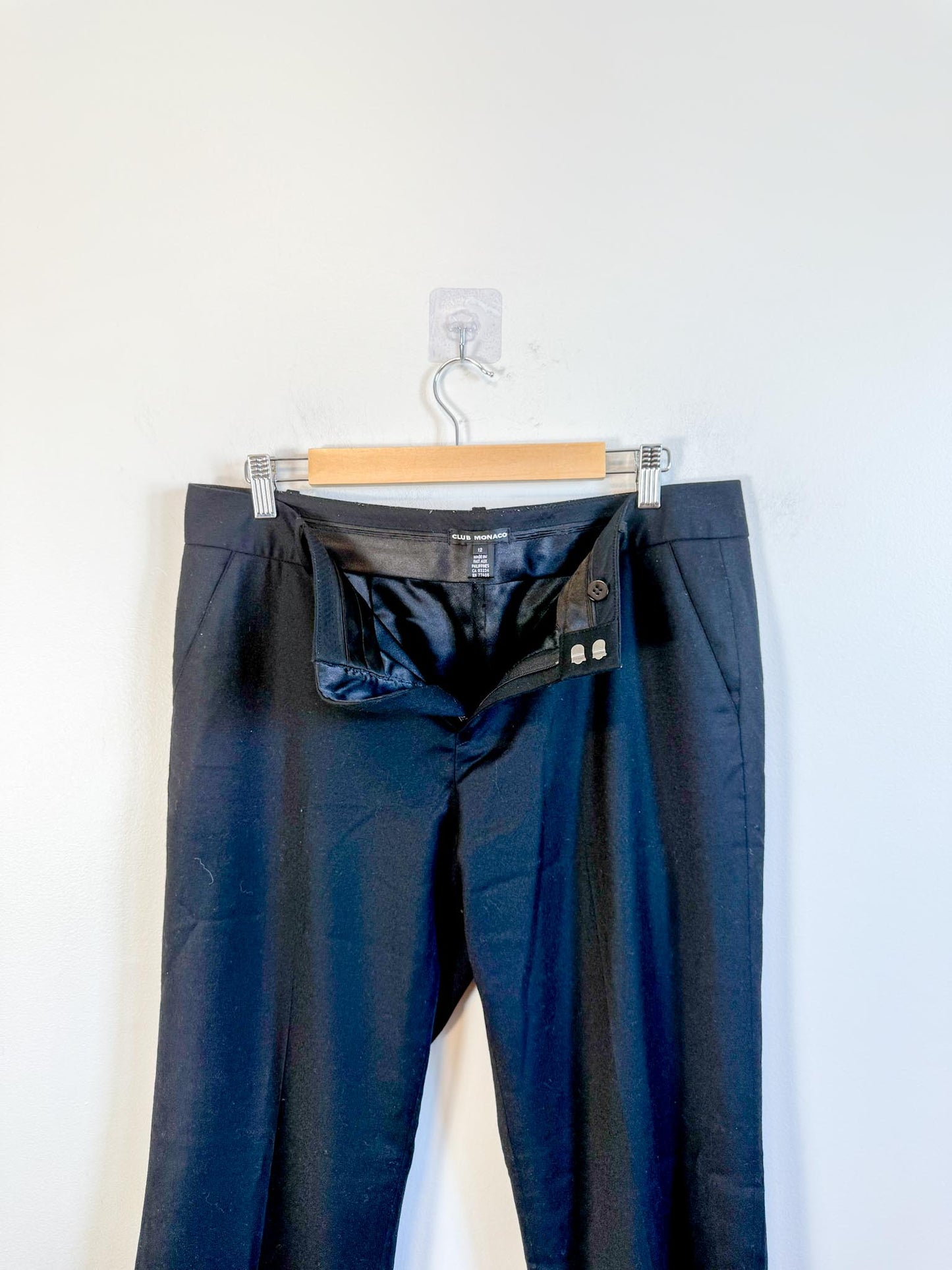 Club Monaco Mid-Rise Wool Trouesrs in Black (Size M/L)