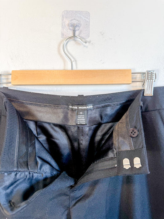 Club Monaco Mid-Rise Wool Trouesrs in Black (Size M/L)