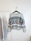 Lyla & Luxe "Landen Fair Isle Sweater in Grey/Pink" (Size S/M)