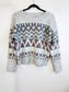 Lyla & Luxe "Landen Fair Isle Sweater in Grey/Pink" (Size S/M)