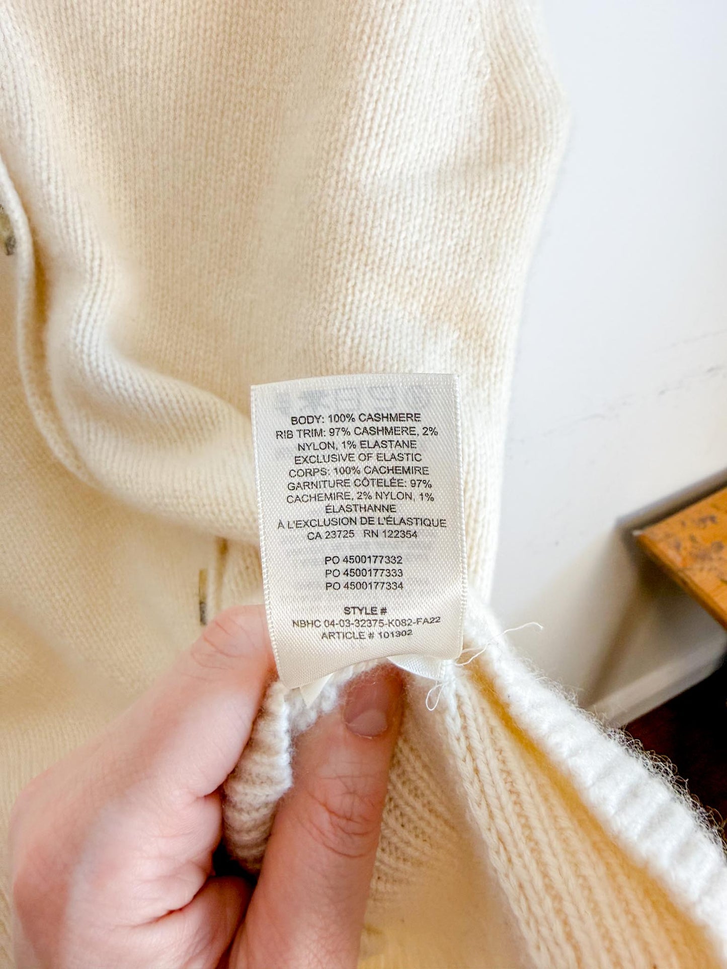 Wilfred Cashmere Cardigan in Whisper White (Size S)