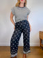 Rachel Zoe Embroidered Wide Leg Linen Pants in Black (Size 12)