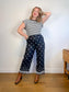 Rachel Zoe Embroidered Wide Leg Linen Pants in Black (Size 12)