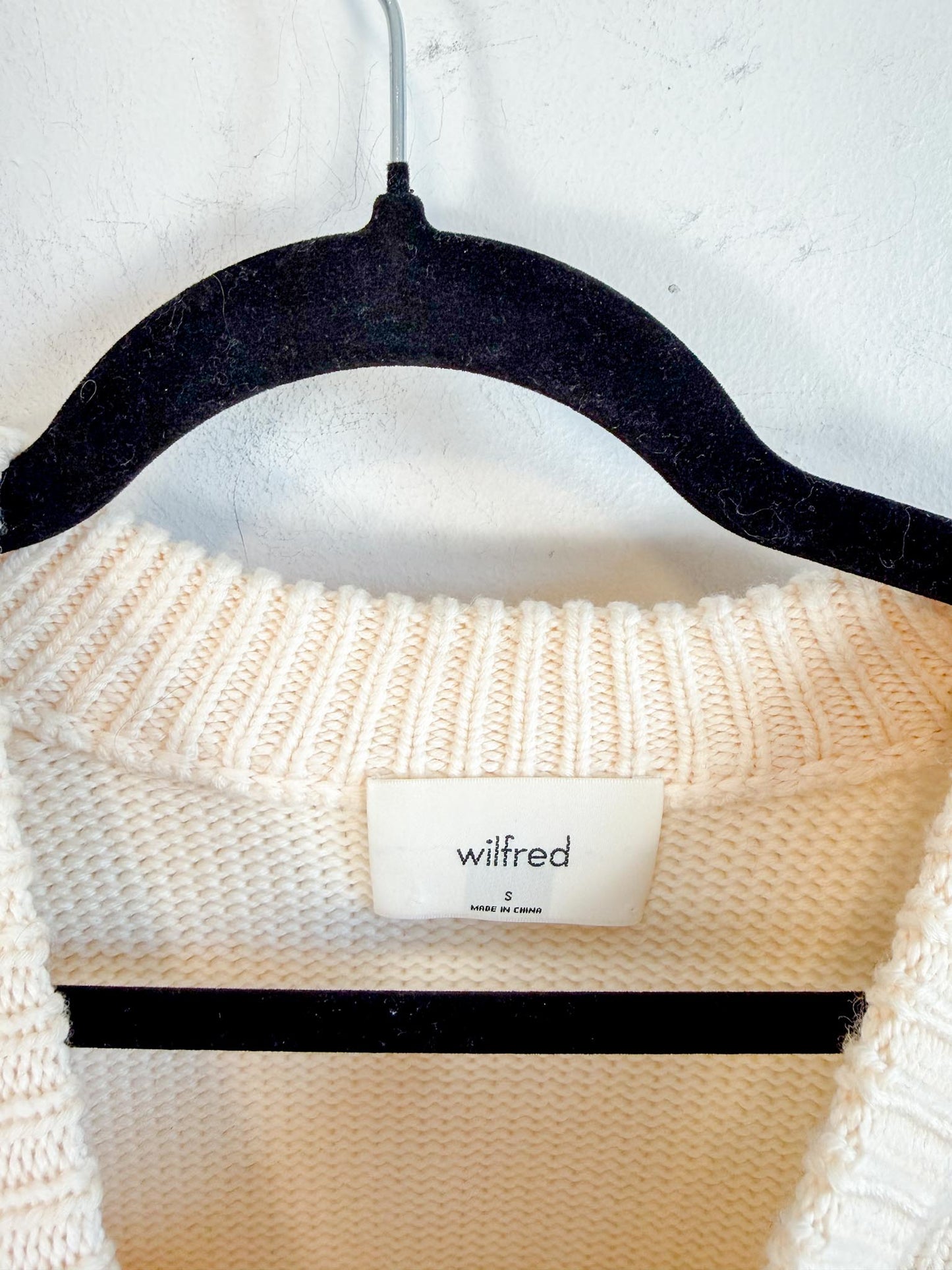 Wilfred "Rosemary Merino Wool Sweater in Light Birch" (Size S/M)