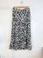 Anthropologie "Maeve Hildi Pleated Midi Skirt in Black/White Print" (Size S/M)