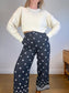 Rachel Zoe Embroidered Wide Leg Linen Pants in Black (Size 12)