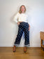 Rachel Zoe Embroidered Wide Leg Linen Pants in Black (Size 12)