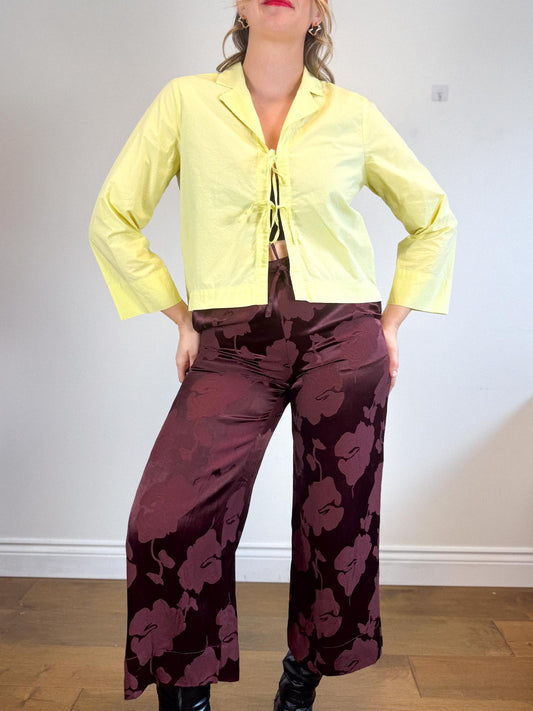 InWear "HelveIW Cropped Shirt in Lime Sorbet" (Size M)