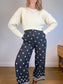 Rachel Zoe Embroidered Wide Leg Linen Pants in Black (Size 12)