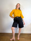 J.Crew Ruffled Eyelet Blouse in Mustard (Size M/L)