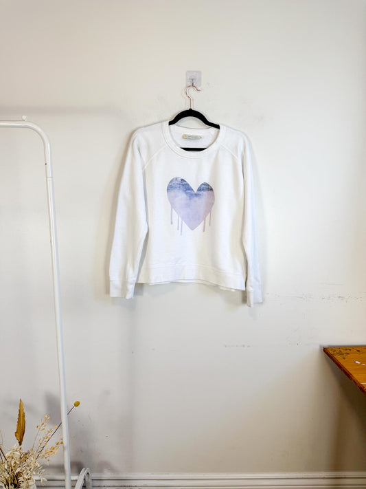 Kerri Rosenthal "Drippy Heat Crewneck in White" (Size M)