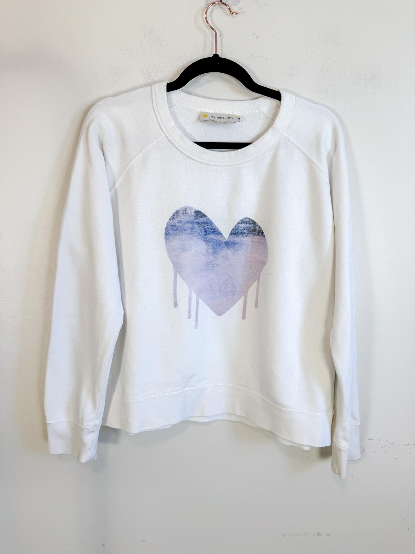 Kerri Rosenthal "Drippy Heat Crewneck in White" (Size M)