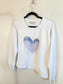 Kerri Rosenthal "Drippy Heat Crewneck in White" (Size M)