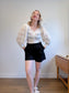 Vintage 1950s Lou Larry Lace Puff Sleeve Blouse (Size S/M)