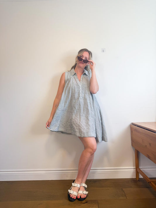 Free People "Young Spirit Striped Tunic Dress" (Size M/L)