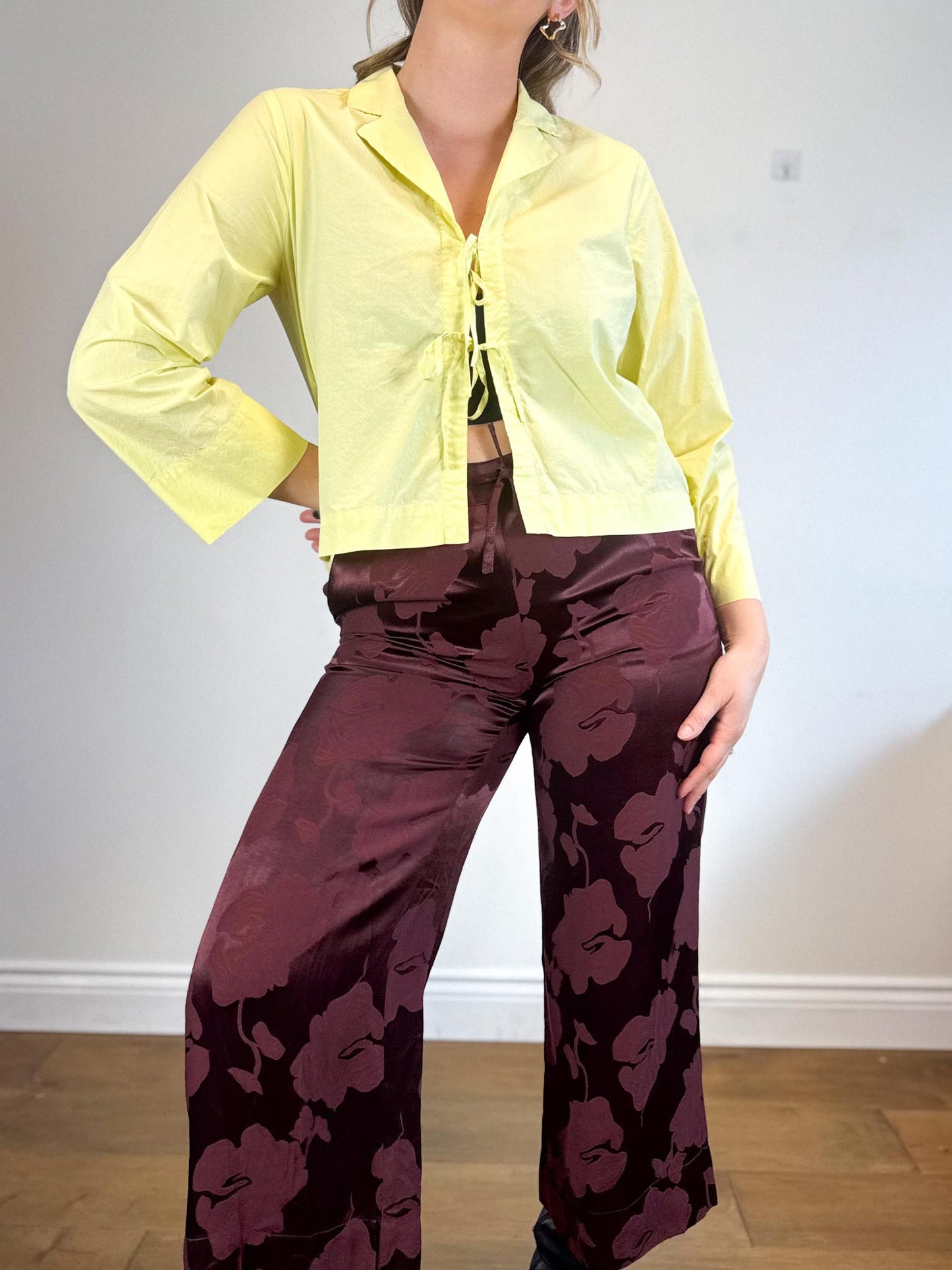 InWear "HelveIW Cropped Shirt in Lime Sorbet" (Size M)