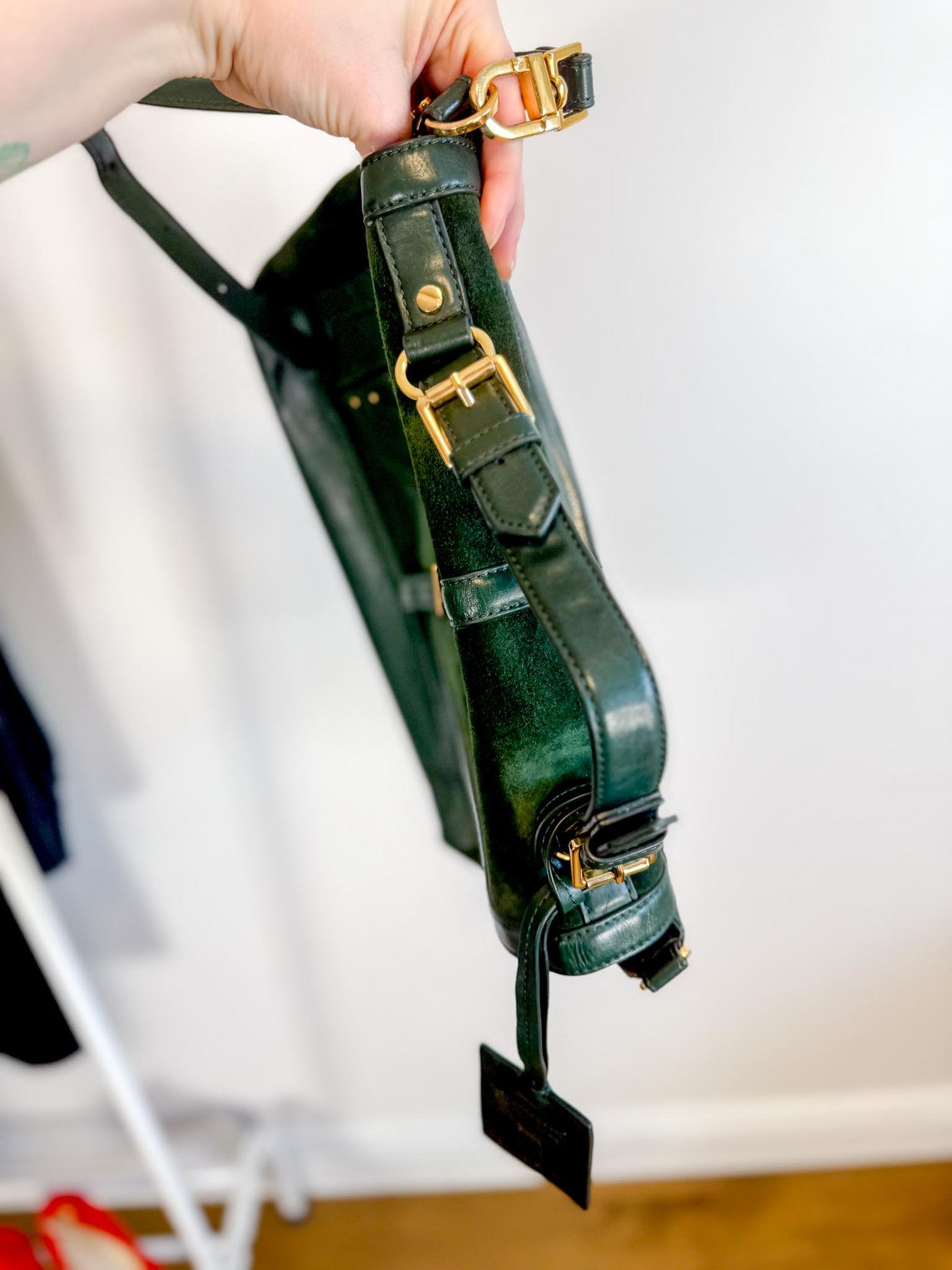 Tory Burch Medium 797 Satchel Purse in Forest Green