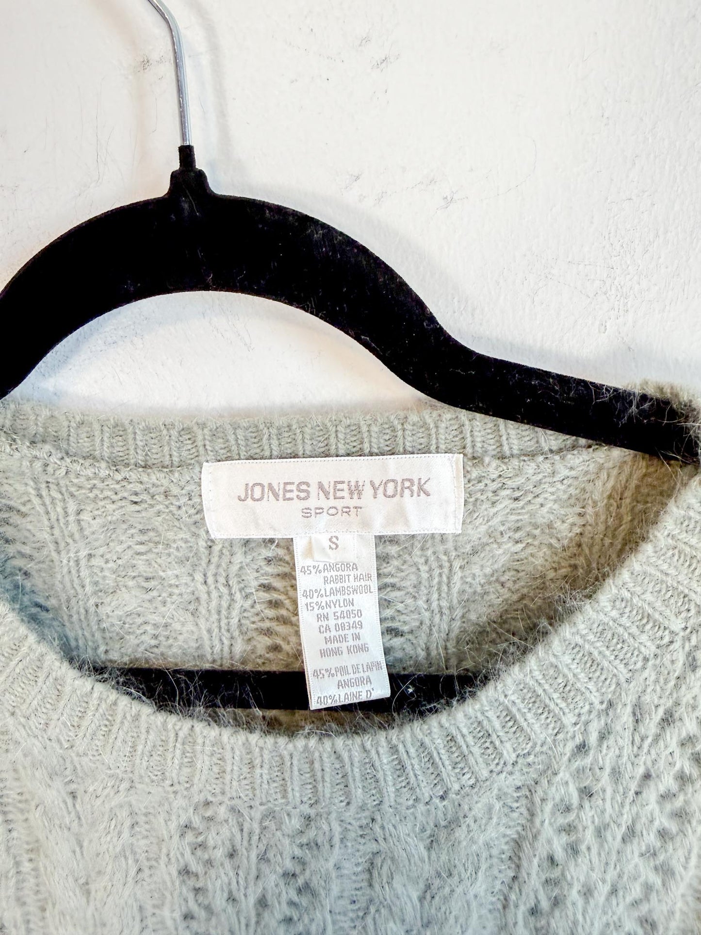 Vintage Angora & Wool Sweater in Grey (Size S)