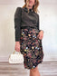 H.O.G Long Sleeve Floral Dress in Black (Size M)