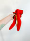 Everlane "The Leather Day Heel in Vibrant Red Suede" (Size 8)