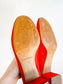 Everlane "The Leather Day Heel in Vibrant Red Suede" (Size 8)