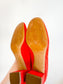 Everlane "The Leather Day Heel in Vibrant Red Suede" (Size 8)
