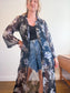 Vintage Sheer Floral Duster Jacket (Size L/XL)