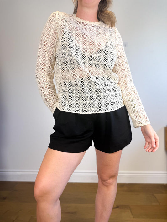 Sezane "Lova Blouse in Beige" (Size M/L)