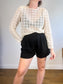 KOTN Pleated Trouser Shorts in Black (Size M/L)