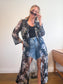 Vintage Sheer Floral Duster Jacket (Size L/XL)