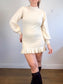PAIGE "Julita Long-Sleeve Sweater Mini Dress in Cream" (Size XS/S)