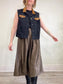 Vintage Denim Vest with Faux Suede Collar (Size 2X)